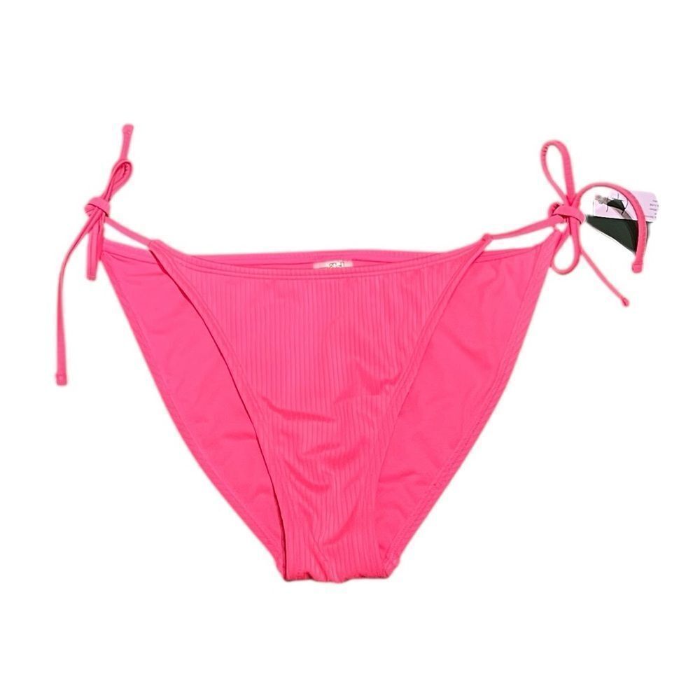 Wild Fable Pink Ribbed String Bikini Swim Bottom, Size M, NWT‎